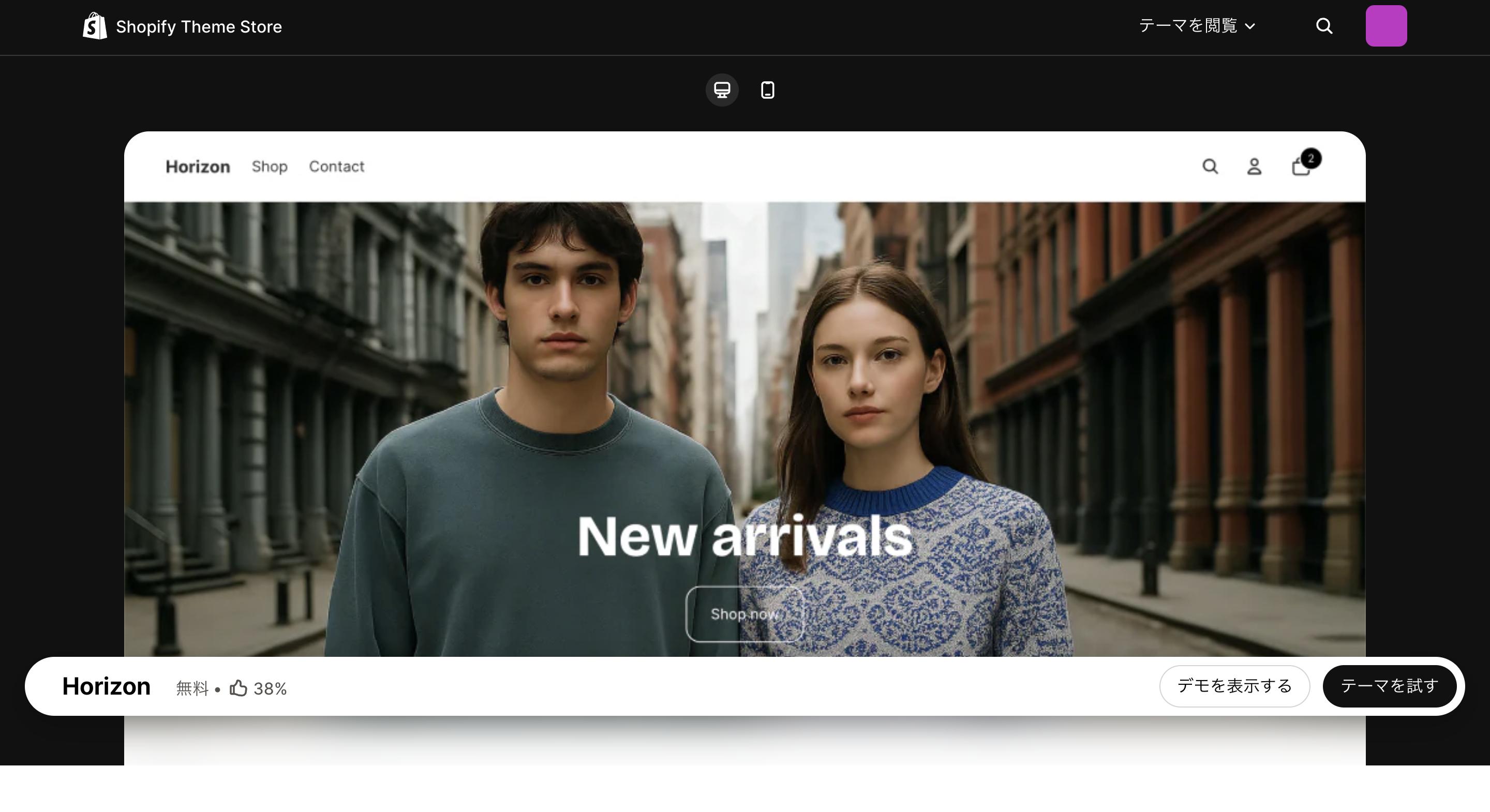 Horizonのインストール画面